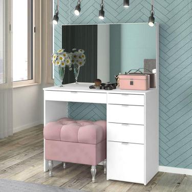 Imagem de Penteadeira 5 Gavetas 1 Divisor Linden Politorno Branco