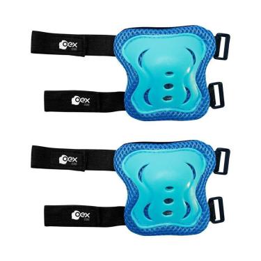 Imagem de Kit Proteção Infantil Bike Patins 6 Peças Oex Kp10 Azul-Unissex