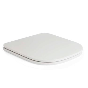 Imagem de Assento Sanitário Poliéster Antibacteriano Quadra Branco para vaso Deca com Ferragem Do...