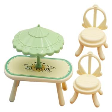 Imagem de Toyvian 1 Conjunto Modelo mesa e cadeira mini cadeira de simulação modelo de cadeiras de mesa dinging modelos mesa e cadeiras infantil modelo de casa de boneca de plástico mini sombrinha