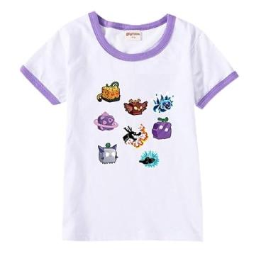 Imagem de Blox Fruits Kids Summer Camiseta de manga curta algodão para bebês meninos moda camisetas para meninas meninas roupas para adolescentes camisas chlid, B6, 14-15 Years