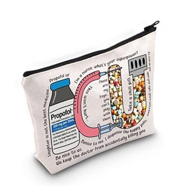 Imagem de LEVLO Bolsa de maquiagem cosmética de enfermagem para sala de emergência, presente de apreciação de enfermeira UTI, cuidados críticos, bolsa de enfermeira com zíper, bolsa de enfermagem, UTI, Bolsa