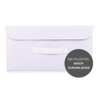 Imagem de Caixa Organizadora Tecido C/ Tampa Vizapi Un Exclusive M 38x27x20Cm Branco