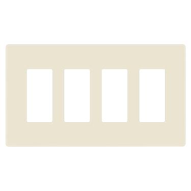 Imagem de ENERLITES Placas de parede decoradoras Screwless para crianças, acabamento brilhante, tamanho médio 4 grupos 12,4 cm A x 21,7 cm C, termoplástico de policarbonato inquebrável, SI8834M-LA, amêndoa leve