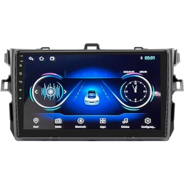 Imagem de Central Multimídia 9" Polegadas Quad Core 2/32gb Apple CarPlay e Android Auto Android 12 com Moldura e Chicotes Específicos Kronos Corolla 08/2014