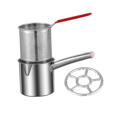 Imagem de Gralara Fritadeira de aço inoxidável com cesta, fritadeira de óleo profundo para restaurante, cesto cesto 1.2L