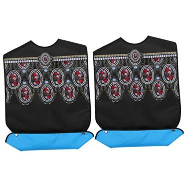 Imagem de 2 peças babador para idosos avental masculino camisas estilosas para homens aventais vintage para mulheres babadores fantasias para adultos camisas femininas roupas de poliéster protetor masculino/195