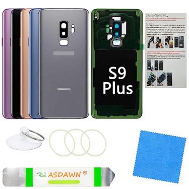 Imagem de ASDAWN Capa de vidro traseira de substituição para Galaxy S9+ com lente de câmera pré-instalada + todo o adesivo + kit de ferramentas de reparo para Samsung Galaxy S9 Plus SM-G965 todas as operadoras