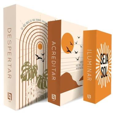 Imagem de Caixa Livro Falso Decorativo Fake Kit 3 Porta Objetos Boho