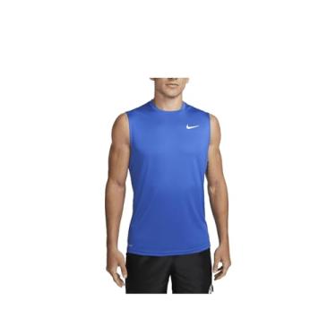 Imagem de Nike Swim — Camiseta masculina Essential sem mangas Hydroguard Rash Guard azul royal