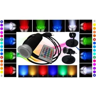 Imagem de Lanterna Cromoterapia Profissional 16 Cores Cabo 3 M + Base de Apoio -