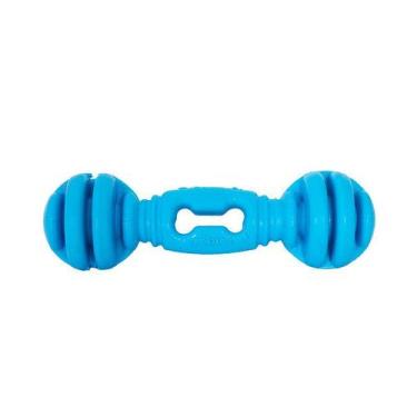 Imagem de Brinquedo Furacão Pet Halteres de Borracha Maciça Especial Azul para C