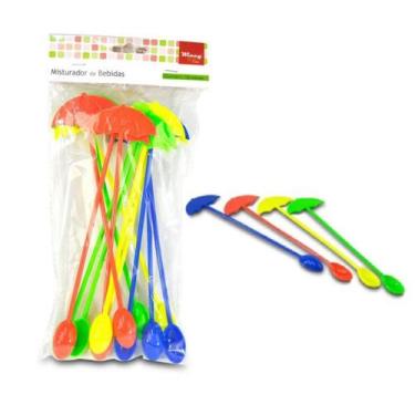 Imagem de Kit 12 Peças Colher Misturadora de Bebidas Guarda-chuvinhas - Nipo Cen