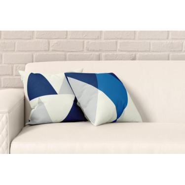Imagem de Kit 2 Almofadas Com Enchimento Abstrato Tons Azul - Core Decore