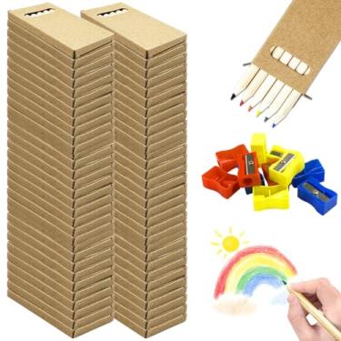 Imagem de Quaocens Mini lápis de cor com 360 peças/60 caixas a granel de 8,5 cm para crianças, pequenos lápis de cor para escola, sala de aula, pintura, festa