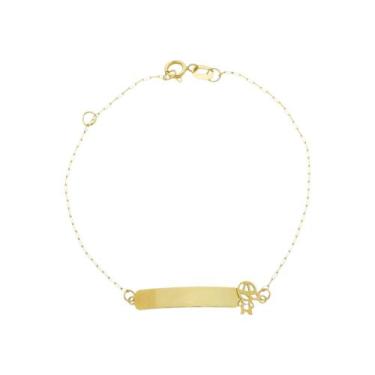Imagem de Pulseira em Ouro 18k Chapa Chapinha Menino - Crislu Semi Joias e Perso