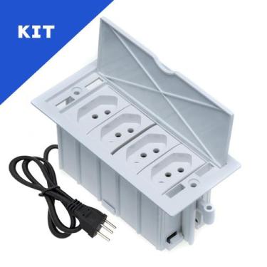 Imagem de Kit Caixas De Tomadas 4 Blocos Basculante Com 4 Tomadas 20A - CONNECT 