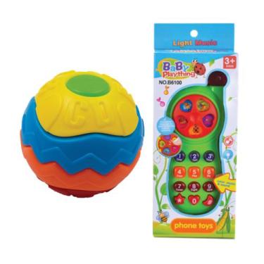 Imagem de Brinquedo para Bebe Telefone com Luz e Som + Bola Monta Desmonta - Pic