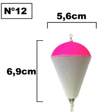 Imagem de Kit 5 Boia de Arremesso para Pesca em Isopor Nº4 Até Nº14 Pescaria Lam