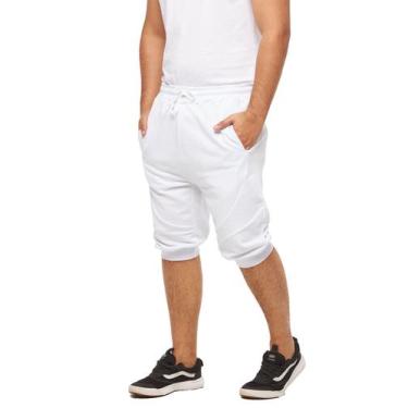 Imagem de Bermuda de moleton masculina  skinny fitness - Wooks, Branco, GG