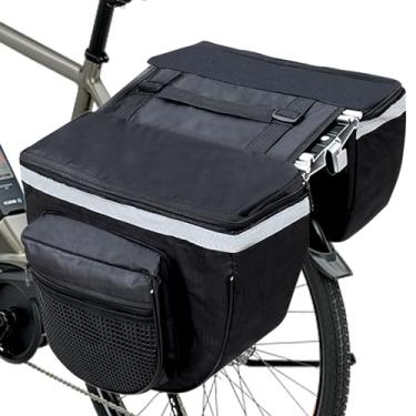 Imagem de Frdhee Cestos de bicicleta de 25 L, sacos de selim para bicicleta, à prova d'água, sacos de selim de bicicleta, gabião de viagem para bicicleta de montanha, estrada, suporte para bicicleta no banco