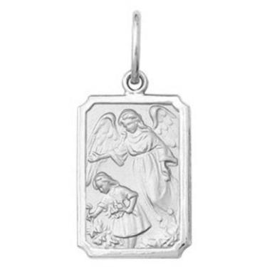 Imagem de Pingente Medio 1.6cm Modelo Retangular Santos Ouro Branco 18k ( 29 San