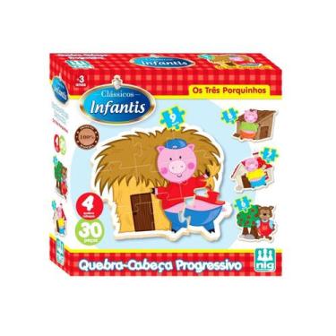 Imagem de Quebra-cabeça Puzzle Progressivo Os Três Porquinhos 0432 - Nig Brinque