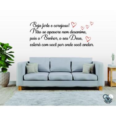 Imagem de Adesivo de Parede Frase Seja Forte e Corajoso Decoração - Colakoala Ad