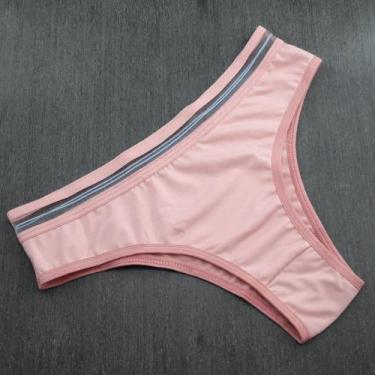 Imagem de Calcinha básica lisa dia a dia com transparência no cós - Minha Calcin