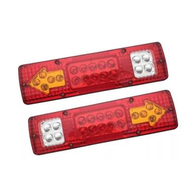 Imagem de Par Lanterna Traseira Led Caminhão Carreta Seta Ré Freio - Store Auto