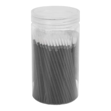 Imagem de 100 Peças de Varinhas de Maquiagem Pretas, Pincéis Aplicadores de Olhos Cosméticos para Delineadores, Ferramenta de Forro de Lábios Com Recipiente, Escova de Cabelo Fina e Macia,