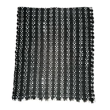 Imagem de Tapete chinês mexicano feito à mão - tapete de pano boho lavável colorido 1,5 x 0,6 m para cozinha, quarto ou banheiro, tapete hippie com borlas, tapete de piso estilo mexicano - rústico (listras