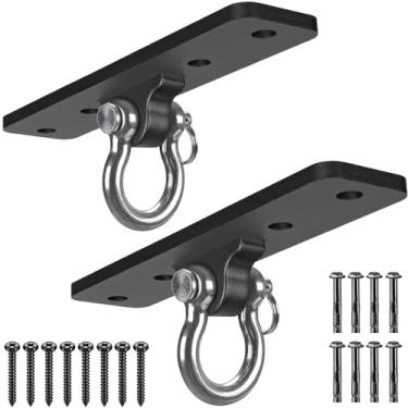 Imagem de Dolibest Suporte de montagem na parede, âncora de teto para kit de treinamento de suspensão doméstica, alças de suspensão, anéis de ginástica, balanço e rede de ioga, sistemas de treinamento de força