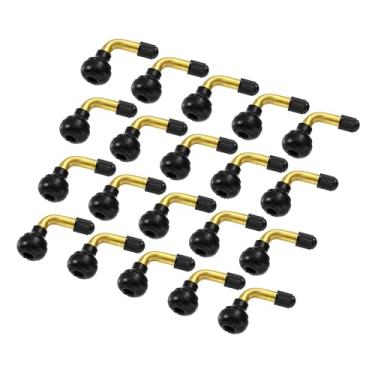 Imagem de Motoforti Válvula de pneu automotiva, 20 peças, PVR70, haste de válvula dobrada em ângulo de 90 graus, encaixe na base de borracha para carro, caminhão, motocicleta, scooter, quadriciclo, de longa