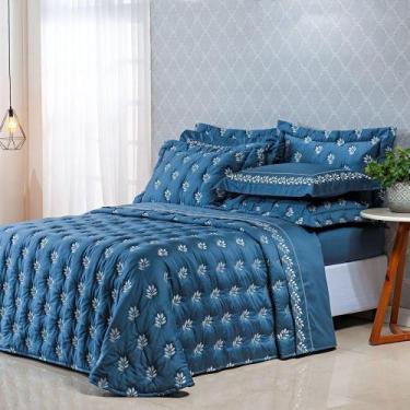 Imagem de Kit Cobre Leito Colcha Garland Queen 100% Algodão 400 Fios Acetinado B