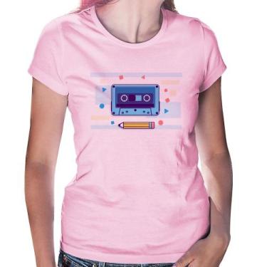 Imagem de Baby Look Fita Cassete - Foca na Moda, Rosa bebê, P