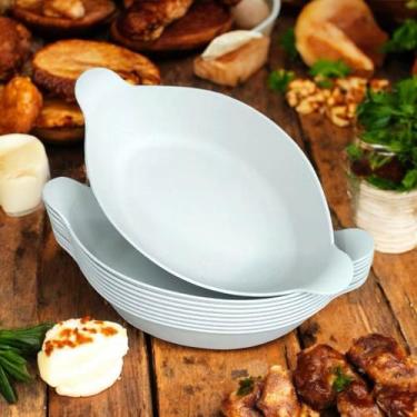 Imagem de Barca Petisqueira Canoa Kit 10 Plástico Resistente  para Restaurante e