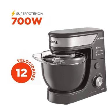 Imagem de Batedeira Planetária Mondial BP-01P-PI Grafite e Inox 4,5L 127V, 110V
