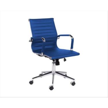 Imagem de Cadeira de Escritório Diretor Eames Esteirinha Azul - BERING