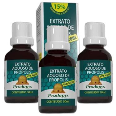 Imagem de Própolis Extrato Aquoso Sem Álcool 30ml Kit com 3 - Prodapys