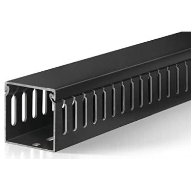 Imagem de ZhiYo 251.5 cm (6X C 16.12.7 cm) Raceway de gerenciamento de cabos de rack de servidor profissional, W2 in x H2in kit de pista de cabos com ranhura aberta de PVC eletricamente seguro para cabos