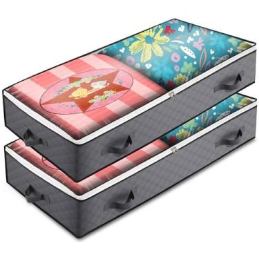 Imagem de Armazenamento de Subordes, Sob a Cama Organizadores de Armários de Armazenamento e Armazenamento para Cobertores de Roupas e Sapatos Sacos UnderbedStorage Com Janela Transparente