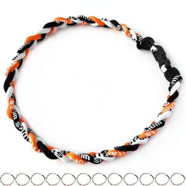 Imagem de Pacote com 12 colares de beisebol de corda de titânio tornado de corda de beisebol, 18", nylon e titânio, Sem Pedra Preciosa