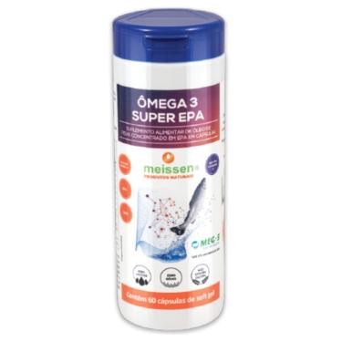 Imagem de Ômega 3 dha Super Epa Meg 3 Meissen Alta Concentração Óleo Peixe 60 Cáps Soft Gel Vitamina E Zero Lactose Sódio Glúten