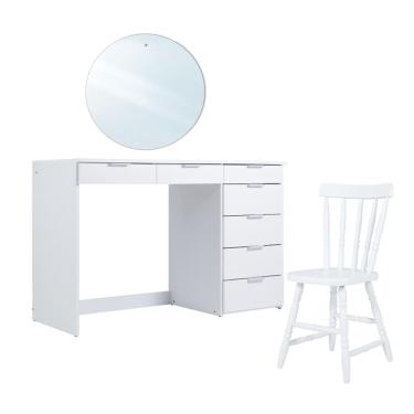 Imagem de Penteadeira Ditália c/Cadeira + Espelho redondo PE-90