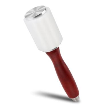 Imagem de Rongon Martelo de entalhe de couro profissional e martelo de couro - Cabeça de nylon resistente com cabo de madeira para artesanato em couro DIY, estampagem, ferramentas de costura de couro (martelo