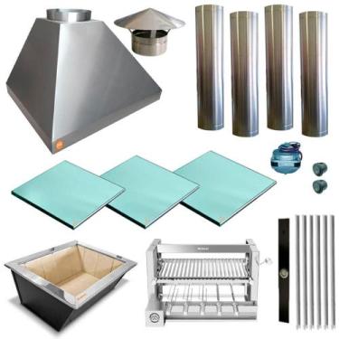 Imagem de Churrasqueira Gourmet Makeer 340 4 Giratorio 3 Vidros 2491 M