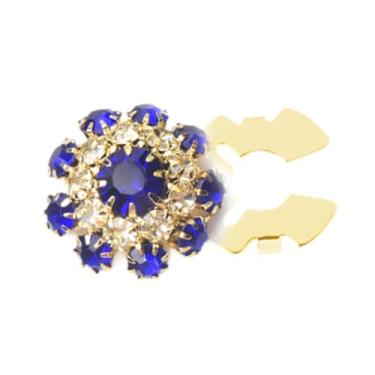 Imagem de Colaxi Botão de strass decorativo Capa de festa diária de enfeites para terno para adultos chapéu, Azul Dourado