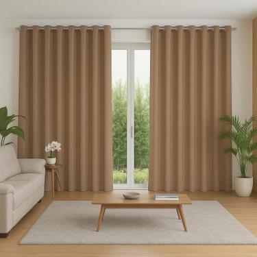 Imagem de Cortina 6 Metros Blackout Liso Tecido Grosso Para Varão 6,00x2,70 - MH