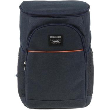 Imagem de Bolsa térmica 18L com alça reforçada, conserva alimentos e bebidas frios ou quentes, ideal para viagem, praia, camping, piquenique, trabalho, pesca e marmita. (azul marinho)